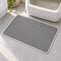 Elegant gray litter mat placed before a litter tray
