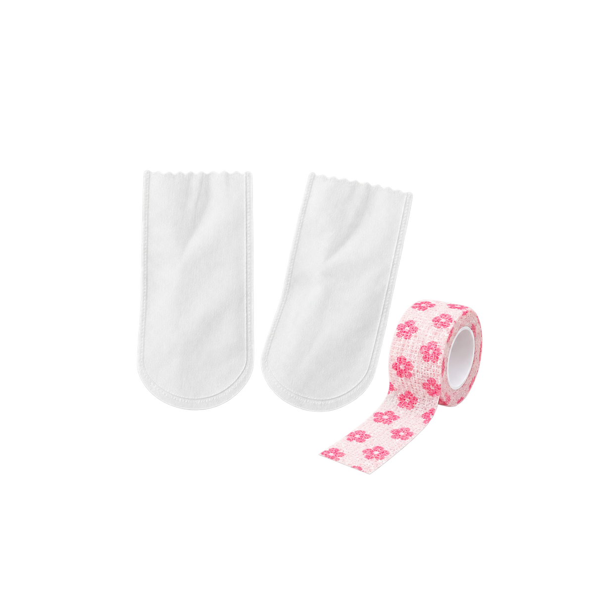 Pink floral disposable pet paw covers with fastening wrap