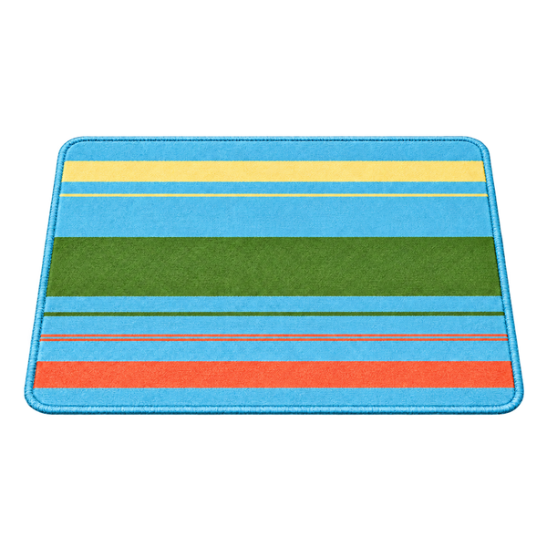 Green striped absorbent pet feeding mat, isolated on a transparent background