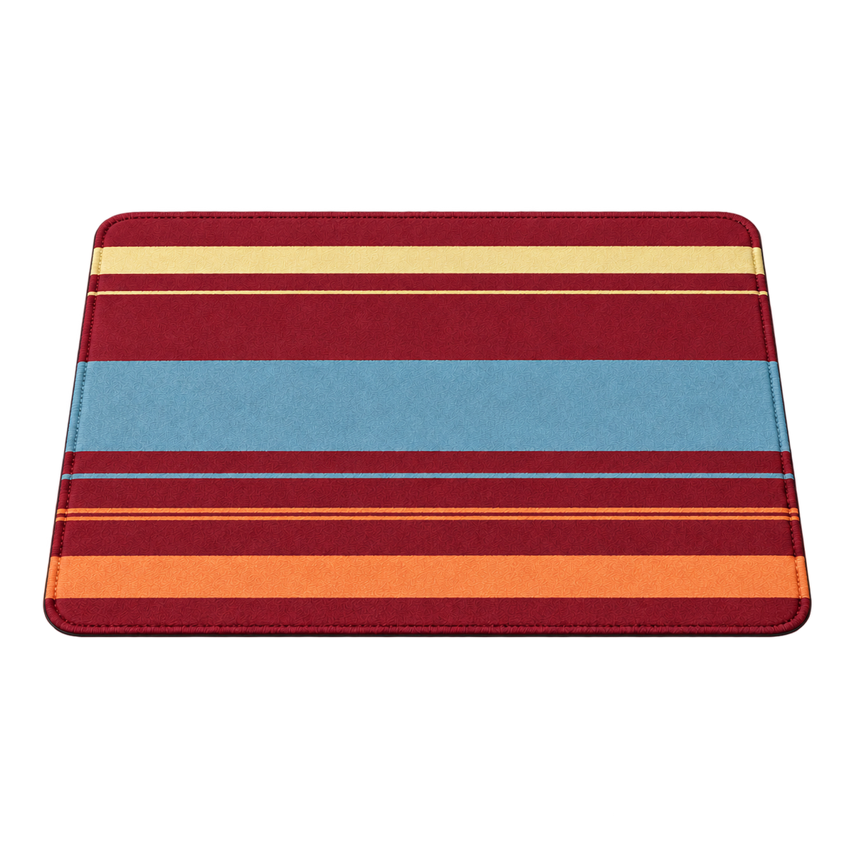 Orange striped absorbent pet feeding mat, isolated on a transparent background