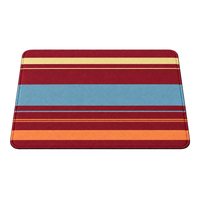 Orange striped absorbent pet feeding mat, isolated on a transparent background