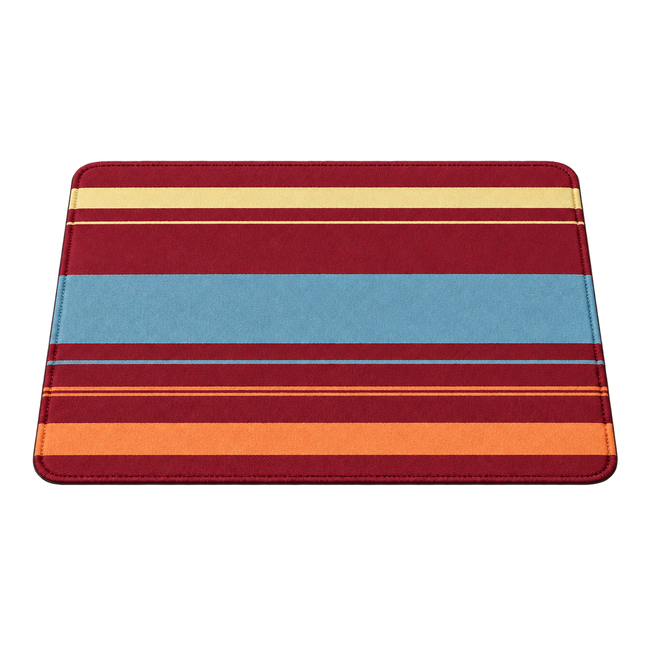 Orange striped absorbent pet feeding mat, isolated on a transparent background
